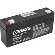 Resim ORBUS 6 Volt 3.2 Amper Akü ORB6-3.2 (125x33x60 Mm) 