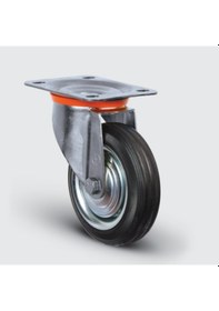 Resim EZ01SPR160 Döner Tablalı Kauçuk Kaplı Tekerlek Çap:160 Orta 