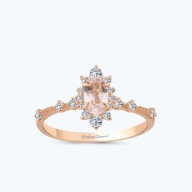 Resim Altınbaş Pırlanta Morganite Taşlı Oval Yüzük Pnf004pmrg-14k 