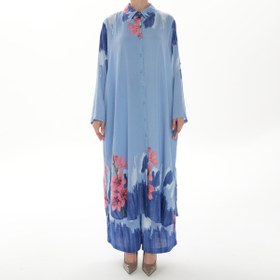 Resim MODA S&S BZLİNE Floral desen yazlık tunik pantolon ikili takım 