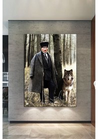 Resim Mustafa Kemal Atatürk Kanvas Tablo Okullara İşyerlerine Uygun (8 Farklı Ölçü) 60 x 40 X 