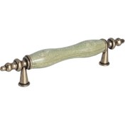 Resim Porcellana Perla Porselen Kulp Dolap Çekmece Mobilya Mutfak Kulbu Asos 96mm-antik-yeşil-stk028 