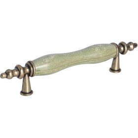 Resim Porcellana Perla Porselen Kulp Dolap Çekmece Mobilya Mutfak Kulbu Asos 96mm-antik-yeşil-stk028 
