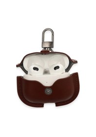 Resim Newface Apple Uyumlu AirPods 3 3.nesil Çanta Deri Kılıf - Kahverengi 