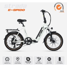 Resim Strada Cycles E-Spido 20 Inç Katlanabilir 250 W Gizli Batarya Katlanır Elektrikli Bisiklet 