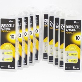 Resim Duracell 10 Numara İşitme Cihaz Pili Kulaklık Pili 6'lı*10 Paket 