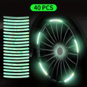 Resim Bisiklet Tekerlek Göbeği Yansıtıcı 7 Renk Lazer Işıklı Lastik Stickerları, Çarpışma Karşıtı Kişilik Yaratıcı Stickerlar, Uyarı Stickerları 
