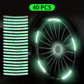Resim Bisiklet Tekerlek Göbeği Yansıtıcı 7 Renk Lazer Işıklı Lastik Stickerları, Çarpışma Karşıtı Kişilik Yaratıcı Stickerlar, Uyarı Stickerları 