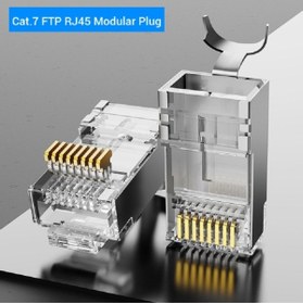 Resim ATAELEKTRONİK 100 Adet Cat7 Cat6a Ez Yeni Nesil Rj45 Ftp Metal Jak Konnektör - 100lü 