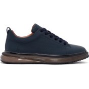 Resim Derimod Erkek Lacivert Bağcıklı Deri Sneaker 