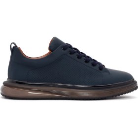 Resim Derimod Erkek Lacivert Bağcıklı Deri Sneaker 