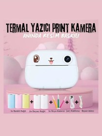 Resim LEERFEI Çocuk Fotoğraf Makinesi Dijital HD Video Kamera Anlık Termal Resim Kağıt Baskılı Yazıcı 