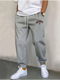 Resim MYDARKSTYLE Oversize Unisex Baskılı Gri Eşofman Altı 