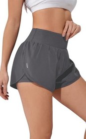Resim Ghassy Co. Kadın 2 in 1 Running Sports Athletic Gym Telefon Cepli Kısa Taytlı Şort 