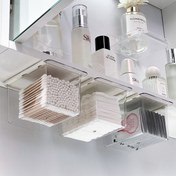 Resim 3 Adet Küçük Şeffaf Kozmetik Saklama Kutusu, Banyo Aynaları Dolapları İçin Çekmece Tarzı Çekmece Organizatörleri, Mobilyaları Hasar Vermeyen Non-Marking Yapıştırıcı Özelliklerine Sahip, Pamuklu Çubuklar, Makyaj Pedleri, Saç Tokaları ve Diğer Güzellik ve Cilt Bakım Ürünleri Saklamak İçin Uygun. 