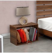 Resim Huga Komodin Ceviz / Genç Odası Ahşap Komodin /Çok Amaçlı Komodin 