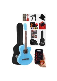 Resim Midex Xc-120ltb Kaliteli Akustik Gitar Gül Klavye Sap Ayarlı 4/4 Full Set 