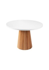 Resim Milas Natural Ahşap Bohem Yemek Masası 90x90 Naturel - Beyaz 