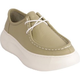 Resim Mammamia D25ya-7035 Kadın Deri Günlük Ayakkabı Elma Yeşili Pen-scorpıon 