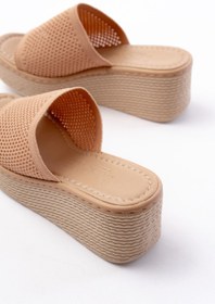 Resim infon shoes creation 232-460 Nut Triko Günlük Ortopedik Dolgu Topuk Kadın Terlik 