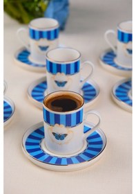 Resim Tabak Evi Porselen Butterfly Collection Altın Yaldızlı Kahve Fincanı 85cc Mavi 6 Lı Çok Renkli 