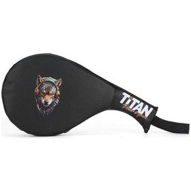 Resim Titan Sport Taekwondo, Kick Boks Ve Muay Thai Kurt Desenli Siyah Raket Ellik 