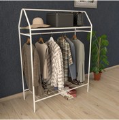 Resim PLANET STORE Home Hanger Beyaz Konfeksiyon Askısı Raflı Butik Askı Konsept Askılık 