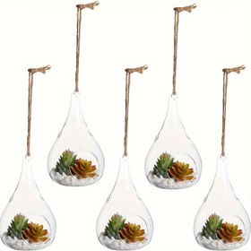 Resim Ev Parti Düğün Bahçe Kendin Yap Tasarımı için 2/3/4/5/6 adet Asılı Cam Terraryum Kapları Küre Hava Saksı Terraryum Vazo - Hava Bitki Tutucu, Sukulent Saksı, Çay Işığı Askı Aksesuarları 
