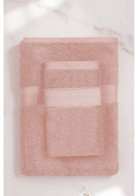 Resim 2 Parça Battal Lüks Premium Banyo Spa Havlu Takımı 90x170 Cm Somon Çok Renkli 