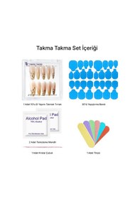 Resim 10'lu Ten Rengi Extra Extra Extra Eee1489 Tekrar Kullanılabilir El Yapımı Protez Takma Tırnak M 