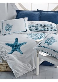 Resim Cotton Box Maritime Ranforce Nevresim Takımı Tek Kişilik Star Lacivert Diğer 