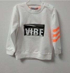 Resim Haknur Bebe Haknur Önü Cepli Vıbe Baskılı Kolu Şeritli Erkek Bebek Sweatshirt 6-24 Ay Ekru 