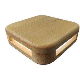 Resim El Yapımı Elektrikli Ahşap Lamba Açık Sarı 