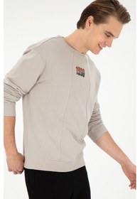 Resim U.S. Polo Assn. Erkek Comfort Fit Bisiklet Yaka Taş Sweatshirt 50293430-VR049 