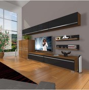 Resim Decoraktiv Eko 8 Mdf Std Tv Ünitesi Tv Sehpası - Ceviz - Siyah 