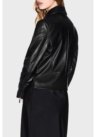 Resim Armani Exchange Bayan Deri Ceket Xw001433 Af16618 Uc001 Siyah Siyah 