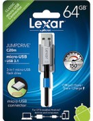 Resim Lexar Jumpdrive C20m 64 GB Micro USB 3.1 OTG USB Bellek Android 