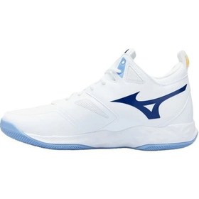 Resim Mizuno Wave Dimension Mıd Unisex Voleybol Ayakkabısı Beyaz / Mavi Çok Renkli 