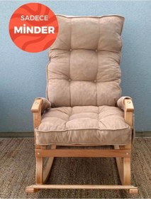 Resim Reyo Home Sallanan Sandalye Minderi Kapitone Çift Cepli Bej 
