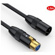 Resim Junsunmay Xlr Erkek - Dişi Mikrofon Kablosu 3 Pin Ses Kablosu Dengeli Korumalı Kablo, Uzunluk: 1.5m 