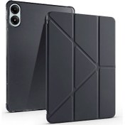 Resim Xemu Poco Pad Kılıf Tri Folding Kalem Bölmeli Standlı Kılıf - Siyah Siyah 