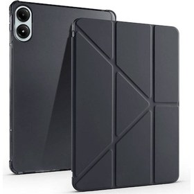 Resim Xemu Poco Pad Kılıf Tri Folding Kalem Bölmeli Standlı Kılıf - Siyah Siyah 