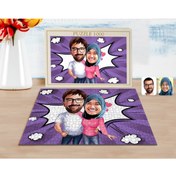 Resim Bk Gift Kişiye Özel Sevgililer Karikatürlü 1000 Parça Profesyonel Puzzle-58 