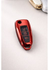 Resim Ford Focus Fiesta Tourneo Courier Transit Mondeo Kuga C-max Aksesuar Anahtar Kılıfı Kırmızı 