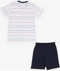 Resim Breeze Girls & Boys Erkek Çocuk Şortlu Takım Çizgili Havalı Hayvancık Baskılı 1.5-5 Yaş, Beyaz-beyaz Beyaz 