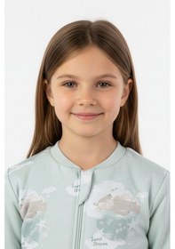 Resim Cantoy Kız Çocuk Elyaf Dolgulu Premium Kalite 2 Tog Desenli Uyku Tulumu Mint 