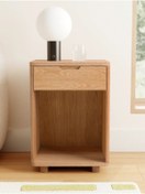 Resim Creawood Ellie Masif Meşe Başucu Masası Komodin 