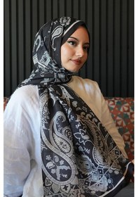 Resim Afvente Damla Motif Desen Siyah Soft Pamuk Şal Çok Renkli 