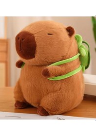Resim Sevimli Kapibara Sırt Çantalı İthal Oyuncak Peluş 33 Cm Çok Renkli 