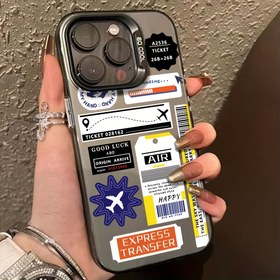 Resim Şeffaf Siyah IMD Malzeme Telefon Kılıfı ile Uçak Etiketleri, Iphone 16 Pro Max, 11, 12, 13 Pro Max, 14 Pro Max ve 15 için Uygun. 